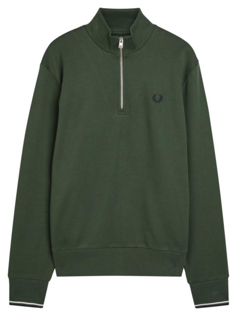 Fred Perry Fred Perry Half-zip Logo-embroidered Cotton Sweatshirt