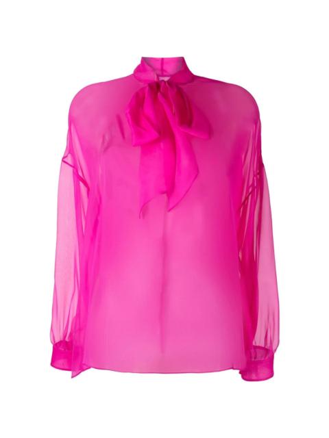 Valentino Valentino Garavani Tie-Fastening Sheer Blouse