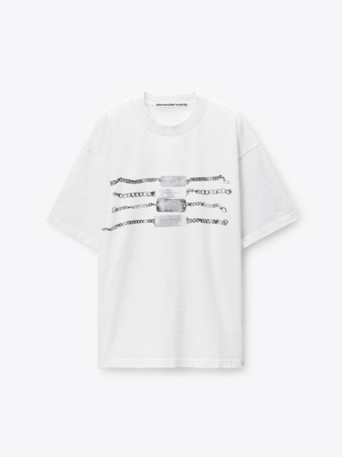 Alexander Wang Short Sleeve Chain Graphic Tee in Jersey Oversized