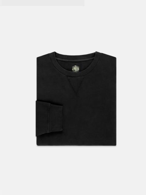 J. PRESS BLACK COTTON CREWNECK SWEATSHIRT