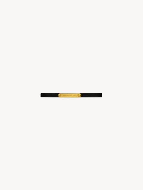 SAINT LAURENT saint laurent id plaque bracelet in smooth leather and metal