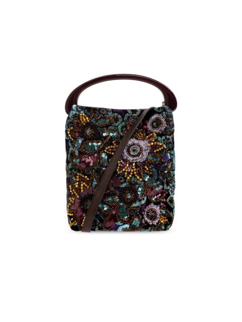 Dries Van Noten DRIES VAN NOTEN Appliqué Multicolor Top Handle Bag New & Aut