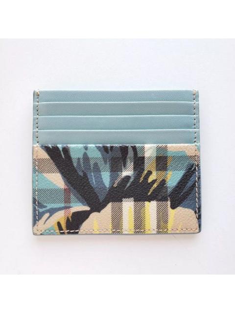 Burberry Sandon Floral Cardholder Wallet - Blue Tartan