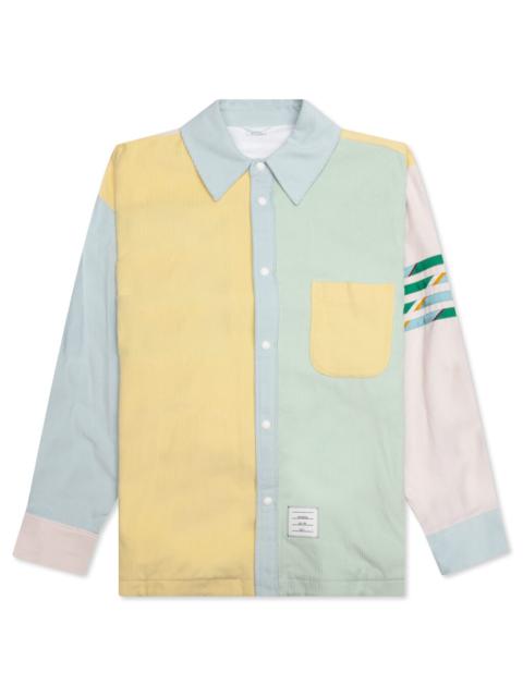 Thom Browne FUNMIX CORDUROY 4BAR SHIRT JACKET - LIGHT GREEN
