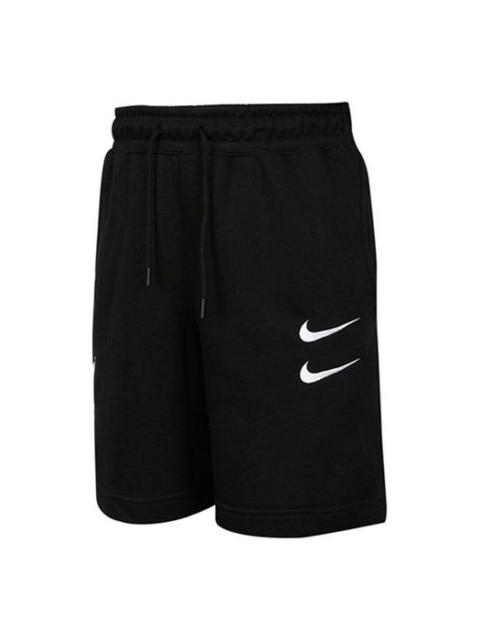 Nike Swoosh French Terry Short Alphabet Printing Casual Sports Shorts Black DB4958-010