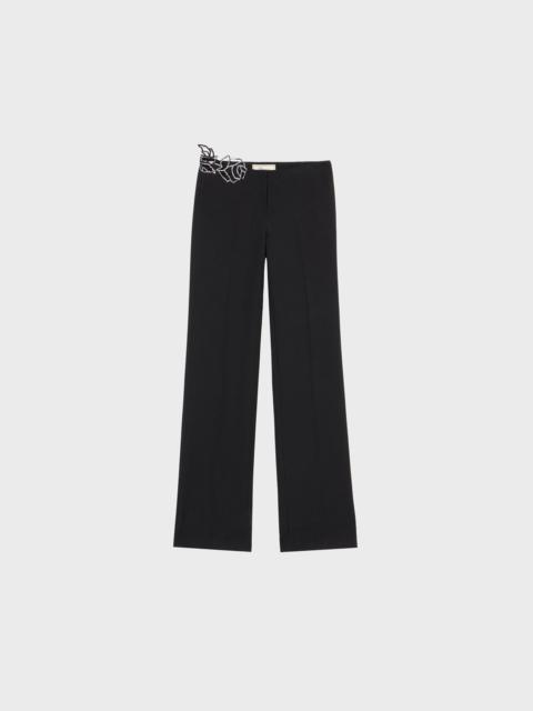 Blumarine CADY PANTS WITH CUTWORK EMBROIDERY AND RHINESTONES