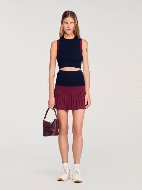 Sandro TWO-TONE KNIT TOP