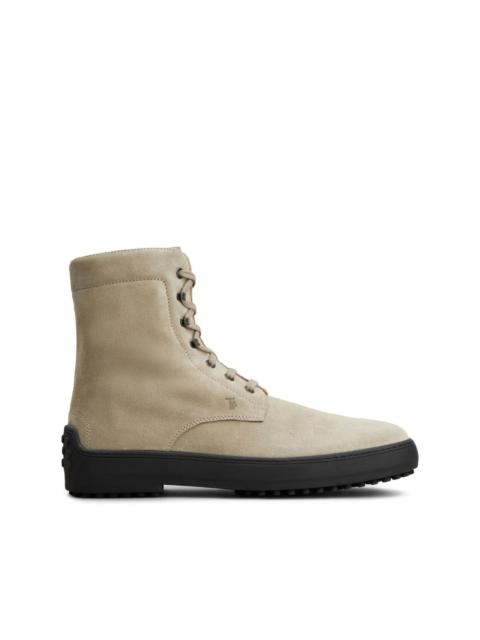 Tod's suede combat boots