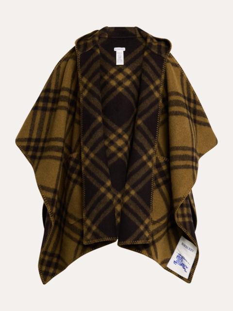 Catherine Reversible Check Hooded Cape