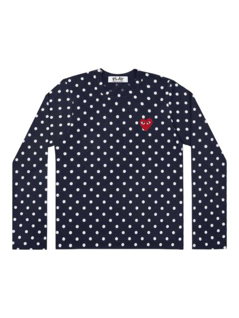 Comme des Garçons PLAY Long Sleeve Polka Dots With Red Emblem Tee Unisex