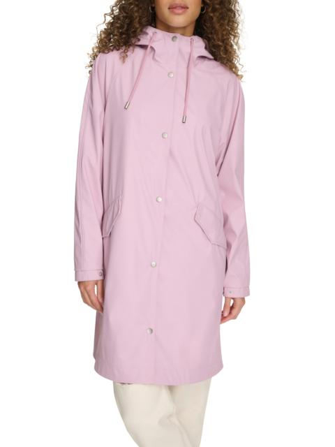 Levi's levi's Water Resistant Hooded Long Rain Jacket in Blush at Nordstrom