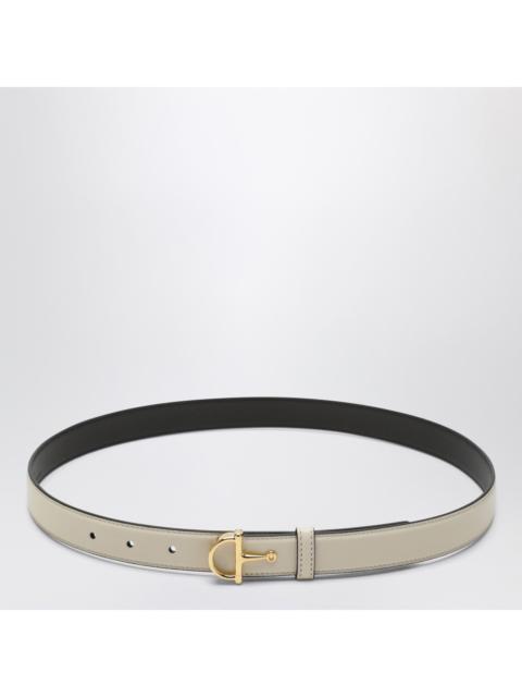GUCCI Gucci Thin Ivory Belt With Half Horsebit Buckle Women
