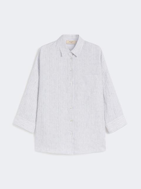 WEEKEND Max Mara Striped linen canvas shirt - NAVY