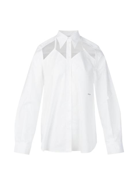 pushBUTTON White Front Cut Out Shirt