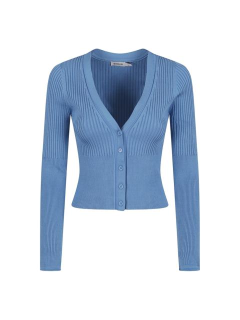 ribbed button-up cardigan