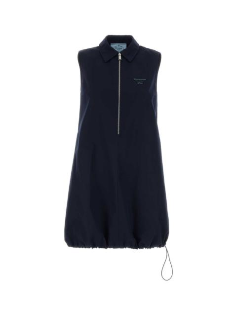 Prada Prada Women Navy Blue Poplin Mini Dress