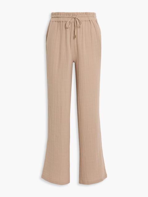 MELISSA ODABASH Krissy crinkled-cotton straight-leg pants