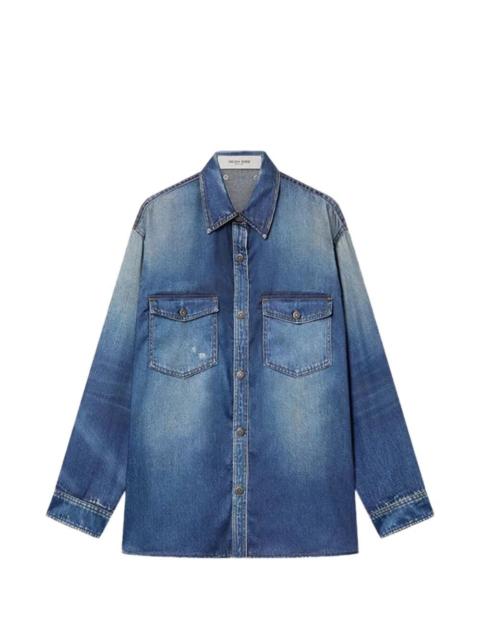 Golden Goose Golden Goose Women `Journey` Oversize Denim Shirt With Print