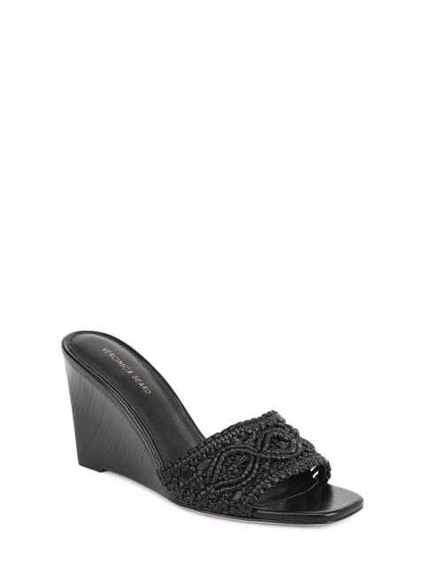 VERONICA BEARD Veronica Beard Ellen Macramé Wedge Slide Sandal in Black at Nordstrom