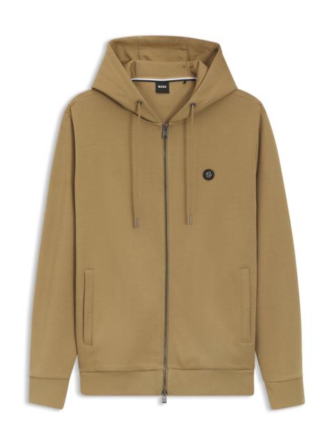 BOSS COTTON-BLEND ZIP-UP HOODIE WITH DOUBLE B MONOGRAM