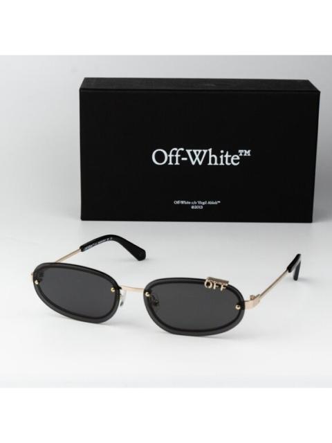 Off-White Off-White MIAMI Men Sunglasses Gold Grey Oval OERI13M MIAMI 7607 NEW AUTHENTIC