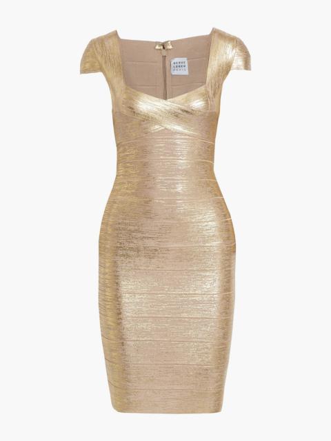 Other Designers Metallic bandage mini dress