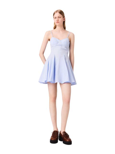 maje maje Short cotton flared dress in Light Blue at Nordstrom