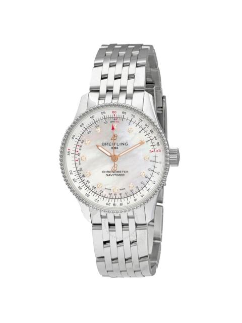BREITLING Breitling Navitimer Automatic Chronometer Diamond White Mother of Pearl Dial Ladies Watch A17395211A