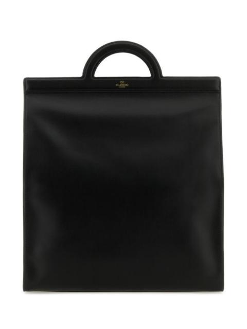 Valentino Garavani Man Black Leather Shopping Bag