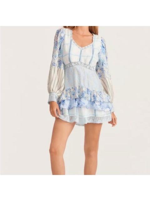 Other Designers NWT LoveShackFancy Sienne Ocean Spray Mist Silk Mini Dress Size 4 $495