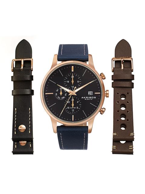 Other Designers Akribos XXIV Quartz Blue Dial Men's Watch AK1105RGBU-S