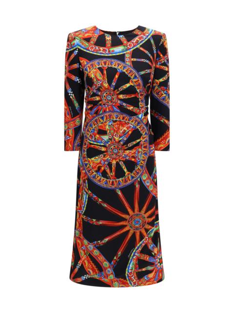 Dolce & Gabbana Dolce & Gabbana Carretto Print Charmeuse Dress Multicolor