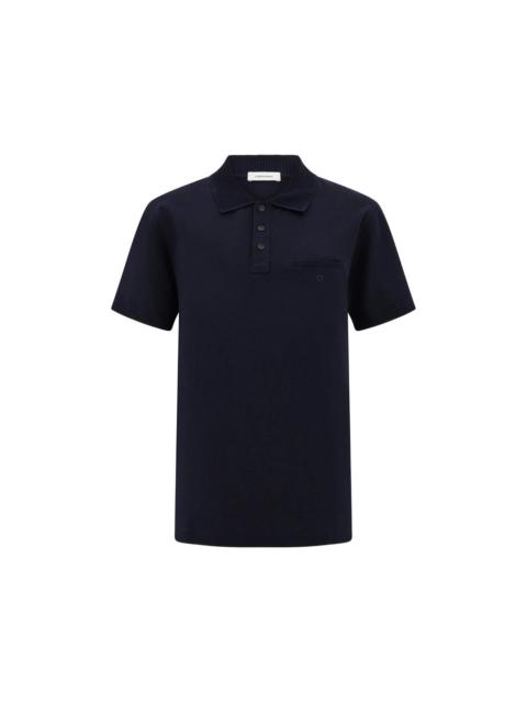 FERRAGAMO Ferragamo Blue Polo Shirts Men