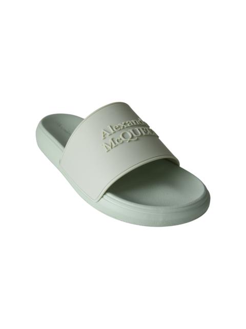 Alexander McQueen Alexander McQueen Logo Rubber Slide Sandal Pistachio
