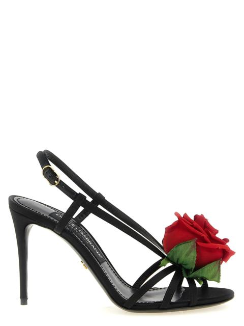 Dolce & Gabbana Dolce & Gabbana Women Satin Sandals With Flower