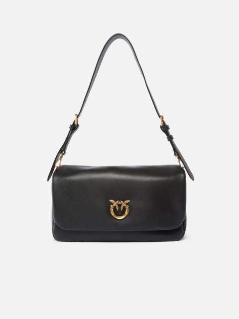 PINKO LOVE BAG CLICK SOFT HORIZONTAL HANDLE MEDIUM CROSSBODY BAG IN LEATHER