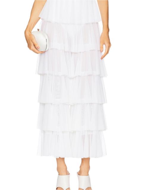 NORMA KAMALI Wide Leg Ruffle Pant