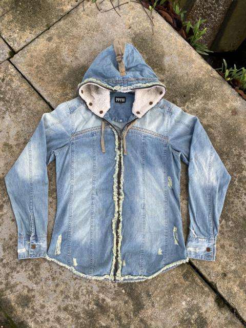 Other Designers Distressed Denim - 🔥 STEALS 🔥 Distressed PPFM Western Hoodies Sherpa Jacket