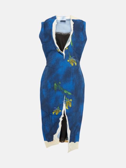 Prada Printed technical midi dress