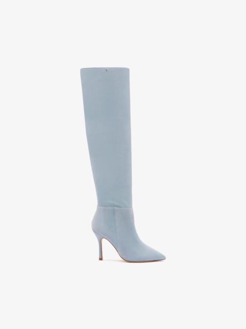 Larroudé Kate Hi Boot In Light Blue Suede