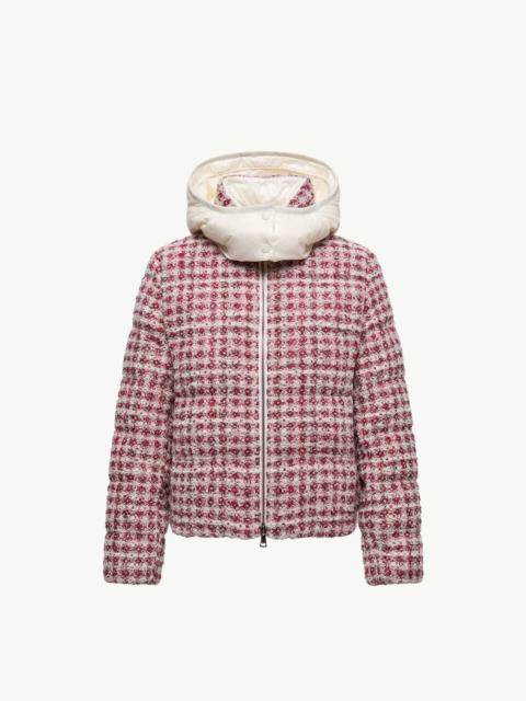 Moncler Andronne Tweed Hooded Short Down Jacket