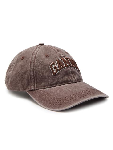 GANNI Ganni Logo-embroidered Washed Canvas cap