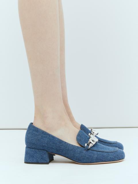 Miu Miu Crystal Embellished Denim Pumps