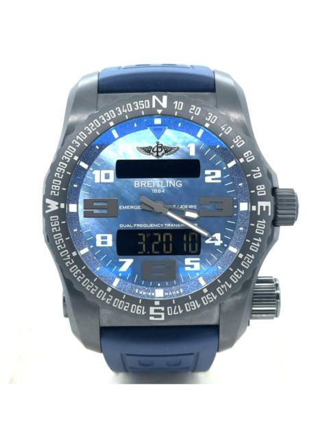 BREITLING Pre-owned Breitling Emergency II Perpetual Alarm GMT Quartz Analog-Digital Chronometer Blue Dial Men