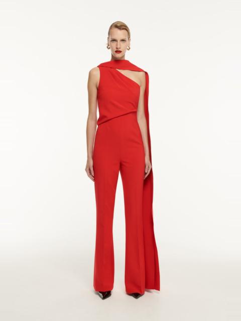 ROLAND MOURET Asymmetric Crepe Jumpsuit