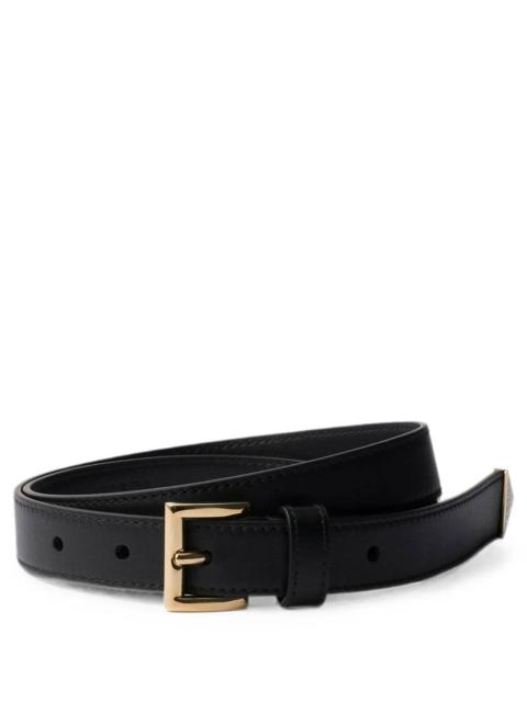 Prada Prada Women Slim Leather Belt With Logo