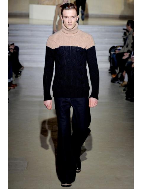 Dries Van Noten GRAIL! White/black turtleneck alpaca sweater FW11