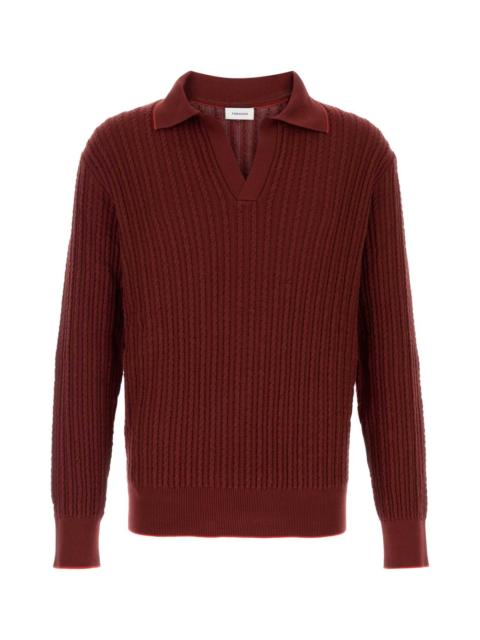 FERRAGAMO Salvatore Ferragamo Men Red Cotton Blend Sweater