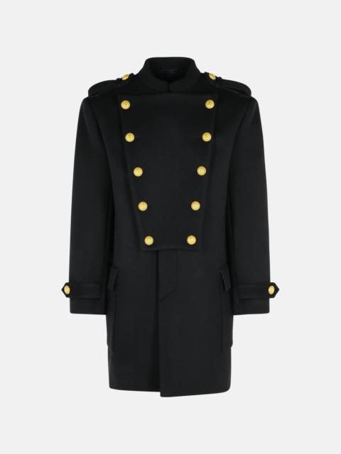 Balmain BLACK WOOL AND CASHMERE COAT