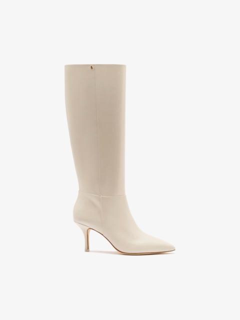 Larroudé Kate Mid Boot In Ivory Leather